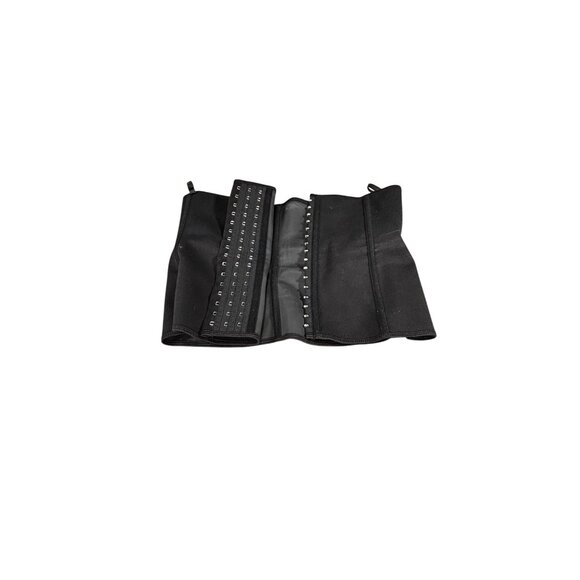 Black Waist Trainer Corset Belt For Women With Adjustable Hooks - Picture 3 of 5